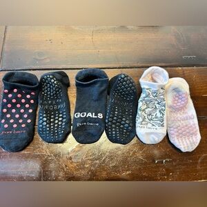 Pure Barre Sticky Socks. 3 pairs. Size Small.